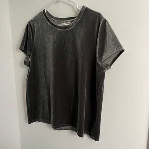 Grey velvet tee